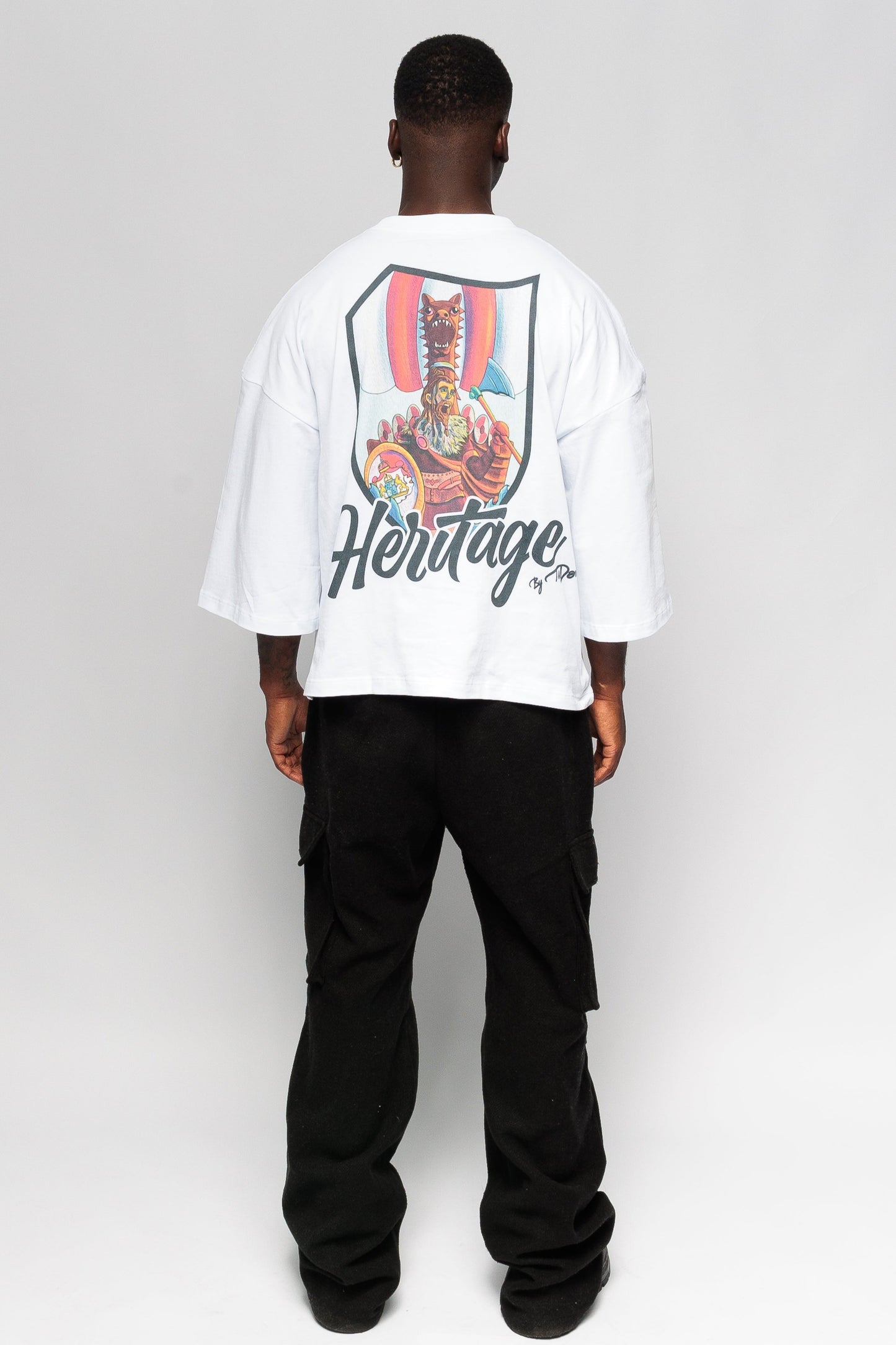 Oversized Boxy Crop T-Shirt - Scandinavian Heritage by tudark