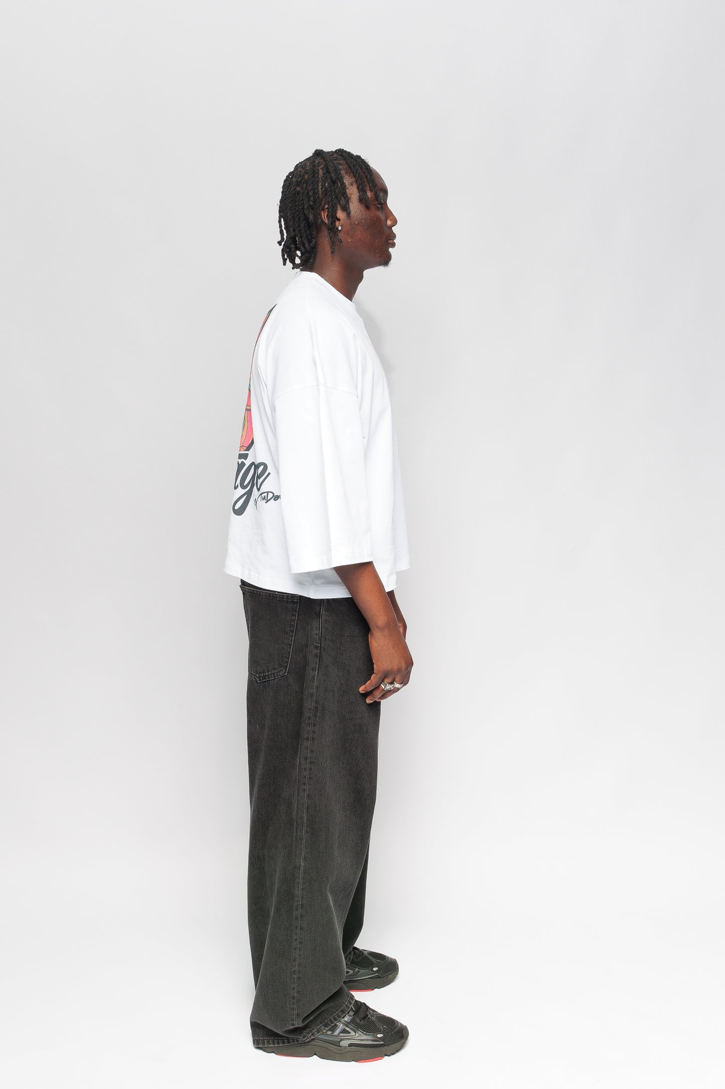 Oversized Boxy Crop T-Shirt - African Heritage by tudark