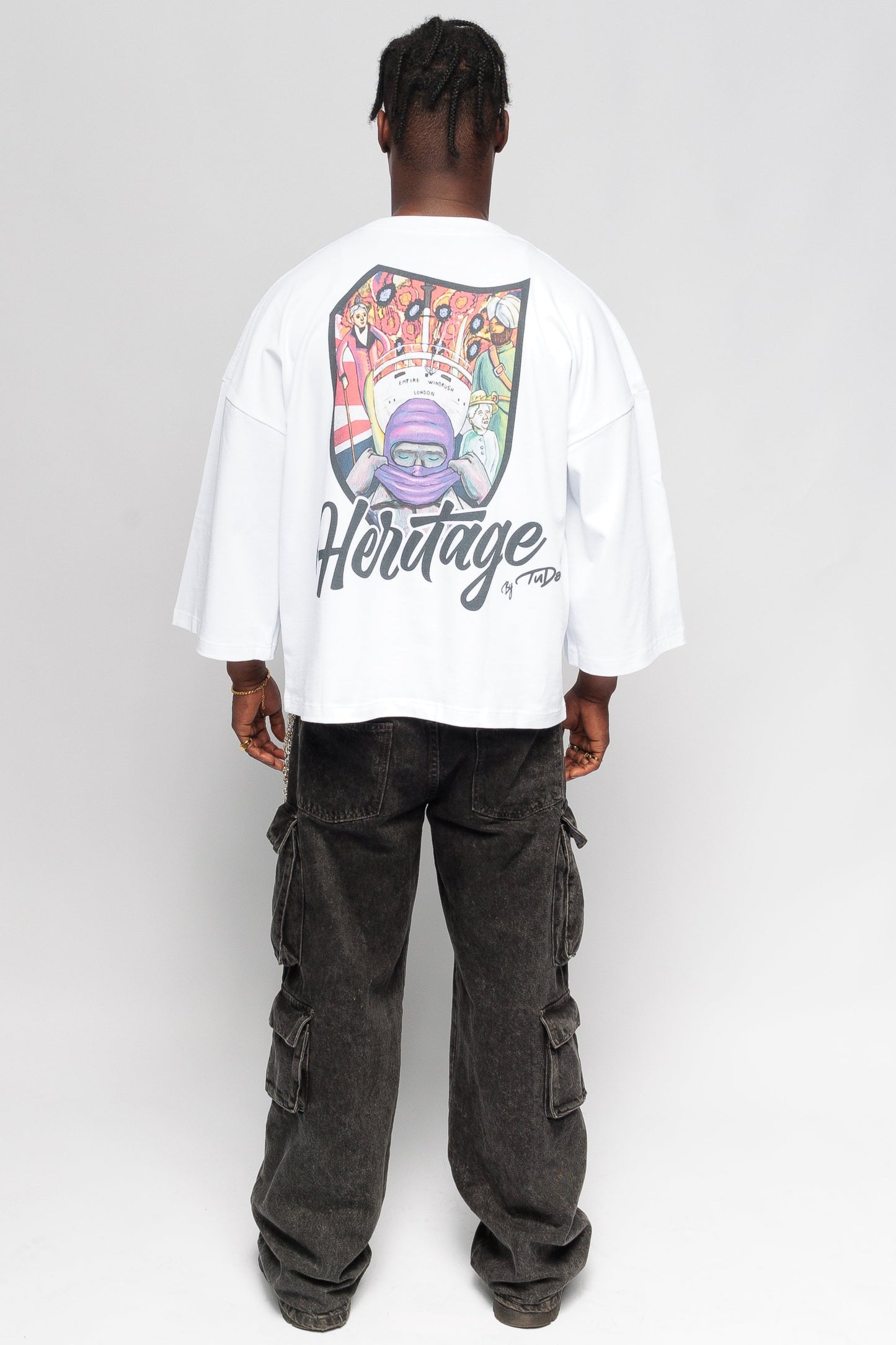 Oversized Boxy Crop T-Shirt - UK Heritage by tudark